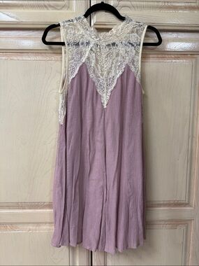 Altar'd State Lavender Chemise with Cream Lace Yoke